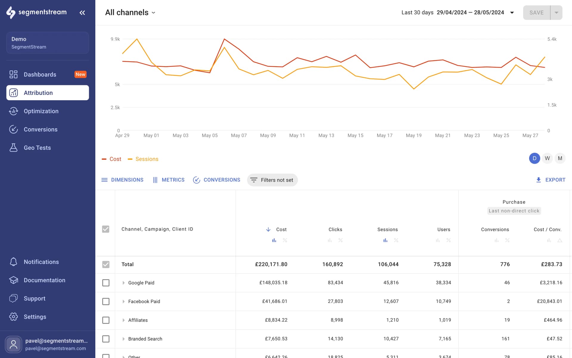 Segment Stream Dashboard