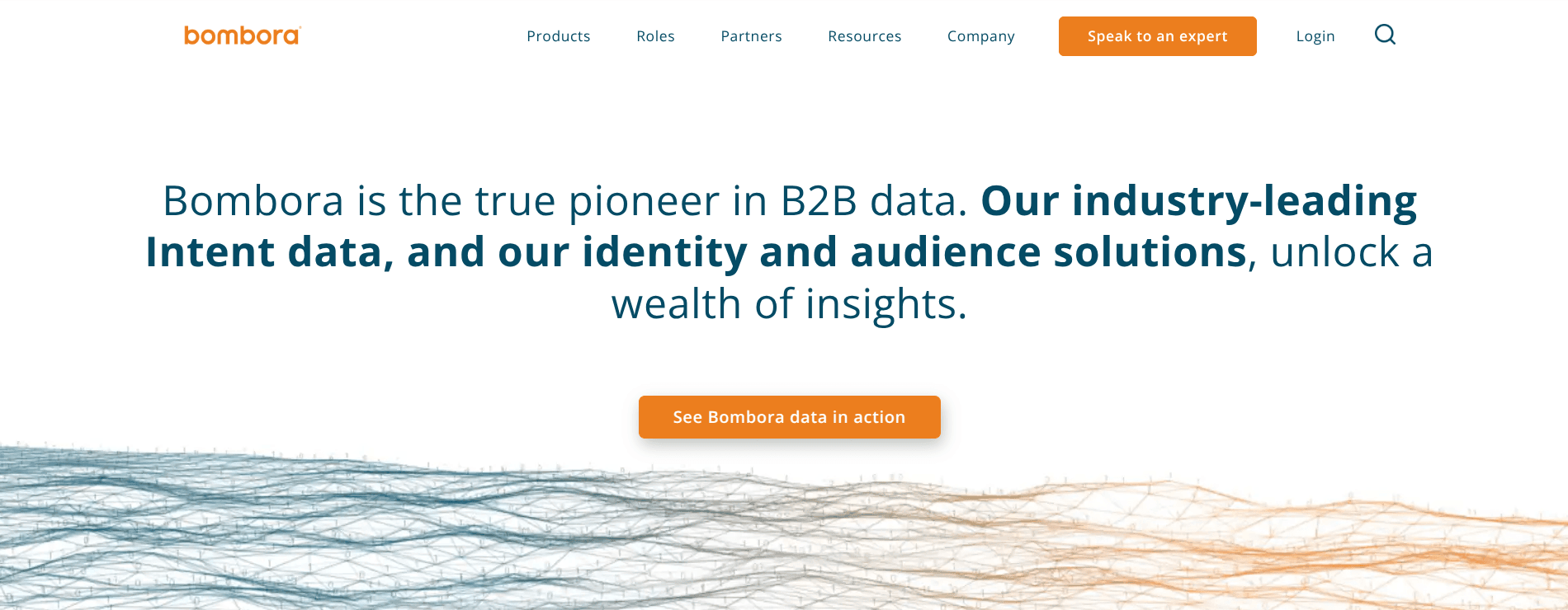 Bombora topic surge intent data dashboard showing B2B publisher content consumption